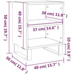 vidaXL Table de chevet chêne marron 40x30x50 cm bois d'ingénierie