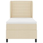 Lit à ressorts vidaXL avec matelas Crème 90x200 cm Tissu