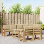 vidaXL Ensemble de canapés d'extérieur 9 pc Blanc et Beige Polyester