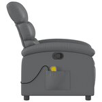 vidaXL Fauteuil de massage inclinable gris similicuir