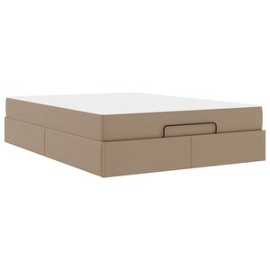 vidaXL Cadre de lit avec matelas avec matelas 2 Pièces Tan PVC