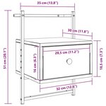 vidaXL Table de chevet murale 2 Pièces chêne sonoma 35x30x51 cm