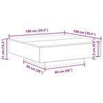 Table basse vidaXL avec éclairage LED en vieux bois 100x100x31 cm