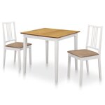 vidaXL Mobilier de salle à manger 3 Pièces MDF Blanc