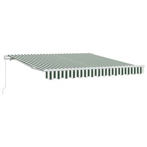 vidaXL Auvent Rétractable Vert et blanc 350 x 250 cm