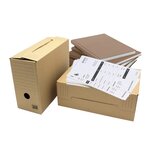 Pack and Move - Lot de 4 boîtes d'archives en carton ondulé robuste - 33 5 x 12 x 24 cm - Organisation pratique