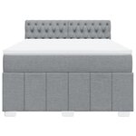 vidaXL Sommier à lattes de lit avec matelas Gris clair 160x200cm Tissu