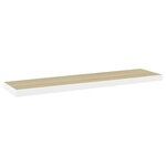 vidaXL Étagères flottantes 2 Pièces chêne et blanc 120x23 5x3 8 cm MDF