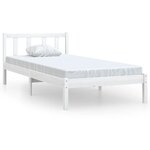 vidaXL Cadre de lit sans matelas blanc bois massif