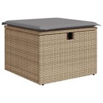 vidaXL Salon de jardin avec coussins 7 Pièces beige résine tressée