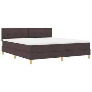 vidaXL Lit boxspring avec matelas Marron foncé 180 x 200 cm tissu