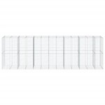 vidaXL Panier gabion avec couvercle 650x100x200 cm fer galvanisé