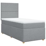 vidaXL Sommier à lattes de lit avec matelas gris clair 80x200 cm tissu