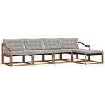 vidaXL Ensemble de canapés d'extérieur 5 pc Gris Naturel et Clair