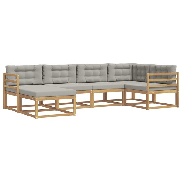 vidaXL Ensemble de canapés d'extérieur 5 pc Blanc et gris clair