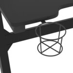 vidaXL Bureau de jeu à LED en forme de Z noir 110x60x75 cm