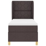 Lit sommier vidaXL avec matelas marron foncé 80x200 cm en tissu