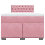 vidaXL Sommier à lattes de lit avec matelas rose 120x190 cm velours