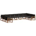 vidaXL Ensemble de canapés d'extérieur 10 pc Naturel et Noir