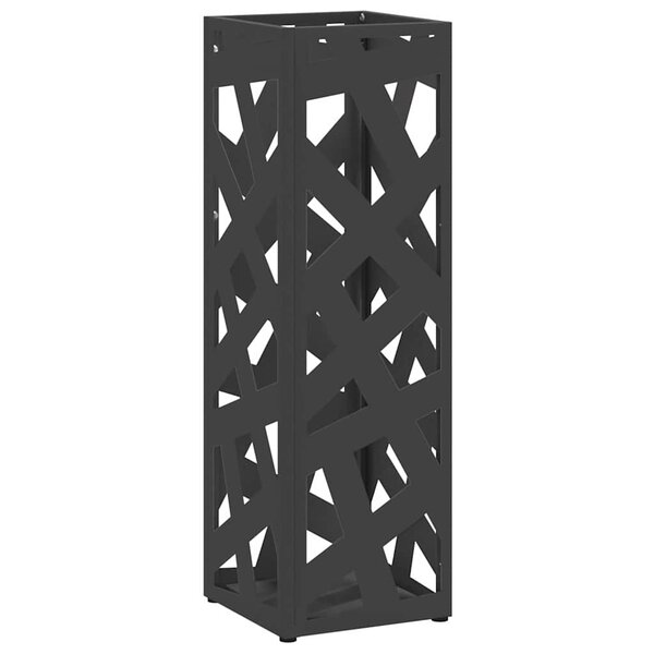 vidaXL Porte-parapluie Noir 15 5 x 15 5 x 49 cm Acier