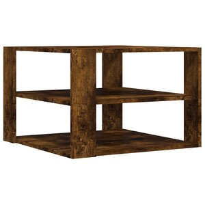 vidaXL Table basse chêne fumé 58x58x40 cm bois d'ingénierie