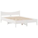 vidaXL Cadre de lit avec tête de lit blanc 160x200 cm bois pin massif