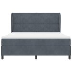 vidaXL Lit à ressorts avec matelas gris foncé 180x200 cm en velours