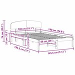vidaXL Cadre de lit Blanc 140 x 190 cm Bois de pin massif