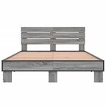 vidaXL Cadre de lit sans matelas sonoma gris 135x190 cm