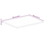 vidaXL Dessus de table à bord vivant 100x80x2 5cm bois massif manguier