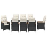 vidaXL Ensemble de salle à manger de jardin 9 pièces avec coussins noir rattan PE