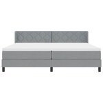 vidaXL Lit à ressorts avec tête de lit Gris clair 200 x 200 cm tissu