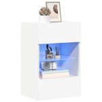 vidaXL Meubles muraux avec lumières LED pour TV 2 Pièces blanc 40x30x60 5 cm
