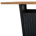 vidaXL Ensemble de bar de jardin 5 Pièces avec coussins noir poly rotin