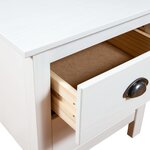 vidaXL Tables de chevet Hill 2 Pièces Blanc 46x35x49 5 cm Bois pin solide