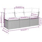 vidaXL Canapé de jardin avec coussins 3 places gris résine tressée