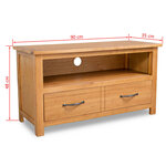 vidaXL Meuble TV 90x35x48 cm bois de chêne massif