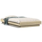 vidaXL Cadre de lit avec lumières LED chêne sonoma 100x200 cm