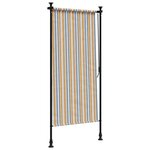 vidaXL Store roulant d'extérieur jaune et blanc 100x270 cm tissu acier