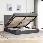VidaXL Cadre de lit ottoman avec matelas gris foncé 160x200cm tissu