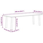 vidaXL Table à manger marron clair bois de chêne massif rectangulaire