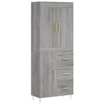 vidaXL Buffet haut Sonoma gris 69 5x34x180 cm Bois d'ingénierie