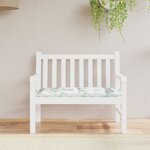 vidaXL Coussin de banc de jardin motif de feuilles 110x50x7 cm tissu