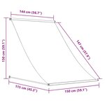 vidaXL Auvent rétractable crème 150x150 m tissu et acier