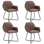 vidaXL Chaises à manger lot de 4 marron tissu