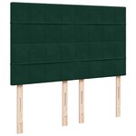 vidaXL Sommier à lattes de lit et matelas Vert foncé 140x190cm Velours