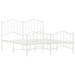 vidaXL Cadre de lit métal avec tête de lit/pied de lit blanc 140x190cm