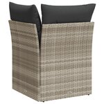 vidaXL Canapé d'angle de jardin et coussins gris clair résine tressée