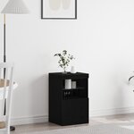 Buffet vidaXL avec éclairage LED Chêne noir 41x37x67 cm
