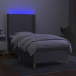 vidaXL Sommier à lattes de lit matelas LED Gris clair 80x200cm Tissu